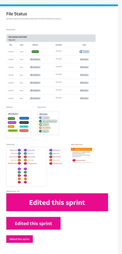 The file status page